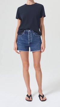 AGOLDE Denim Dee High Rise Rolled Hem Short in Enamour