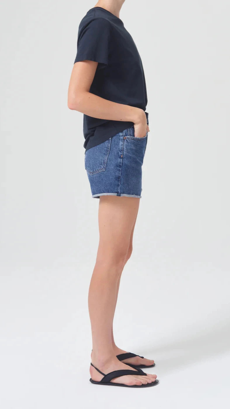 AGOLDE Denim Dee High Rise Rolled Hem Short in Enamour