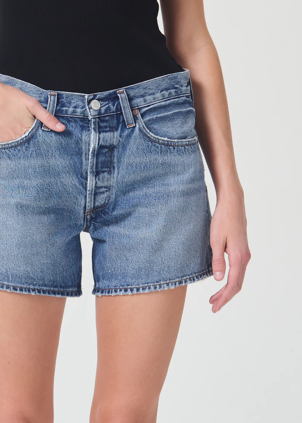 AGOLDE Denim Parker Long High Rise Loose Short in Occurrence