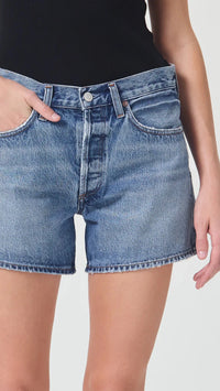 AGOLDE Denim Parker Long High Rise Loose Short in Occurrence