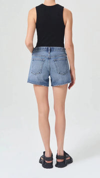 AGOLDE Denim Parker Long High Rise Loose Short in Occurrence