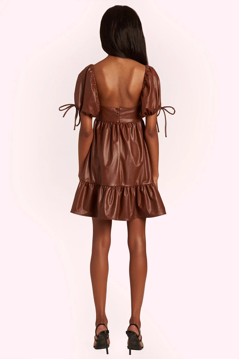 Amanda Uprichard Sicily Faux Leather Mini Dress