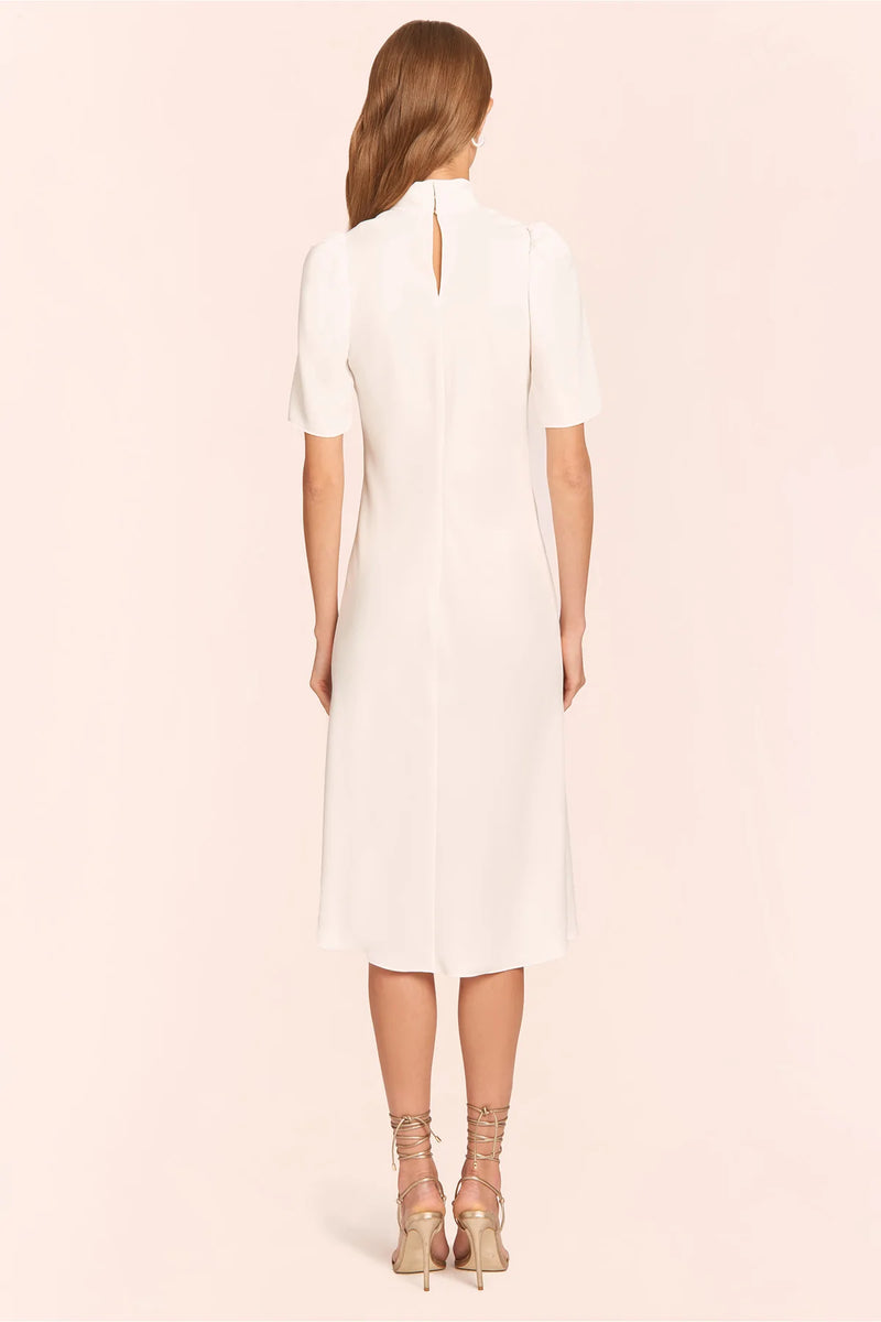 Amanda Uprichard Butler Short Sleeve Midi Dress in Ivory