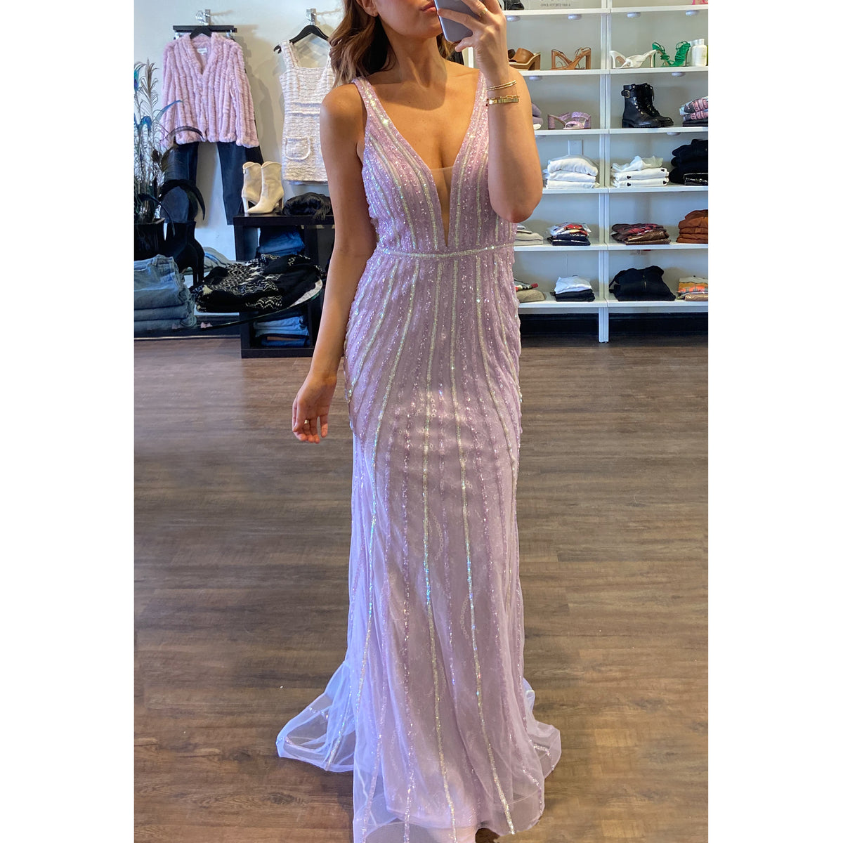 CD Mermaid Glam Sparkle Gown in Lilac