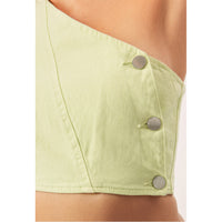 DL1961 Denim Leira One Shoulder Top in Limeade