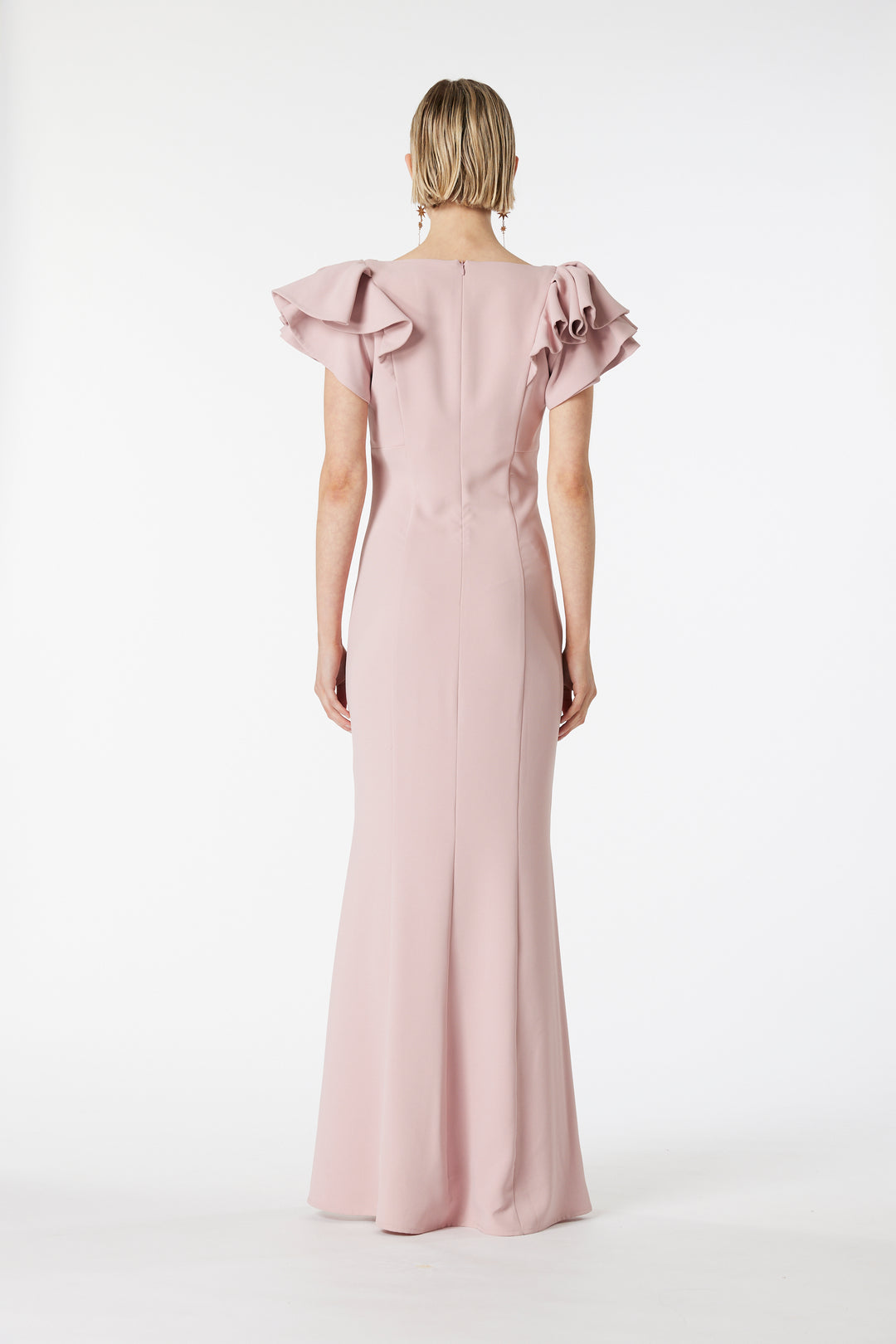 Elliatt Astronomy Ruffle Gown in Blush