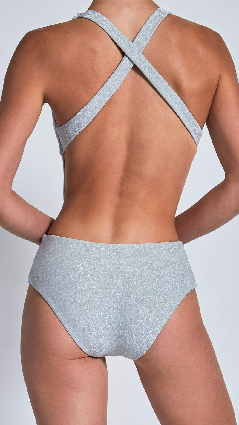 Devon Windsor Cora One Piece in Silver Shimmer