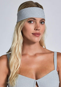 Devon Windsor Headscarf in Silver Shimmer