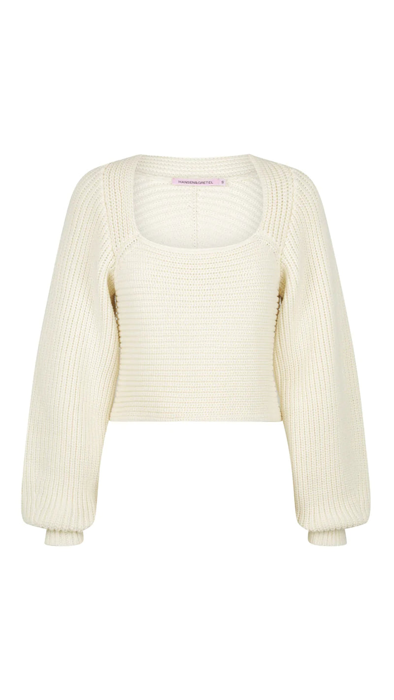 Hansen & Gretel Bruna Ribbed Sweater in Ivory
