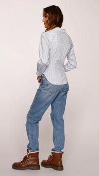 Heartloom Doutzen Button Down Shirt in Eggshell