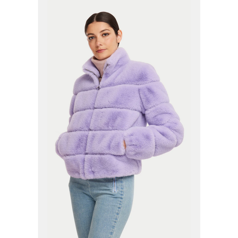 Generation Love Jodi Faux Fur Jacket in Lavender