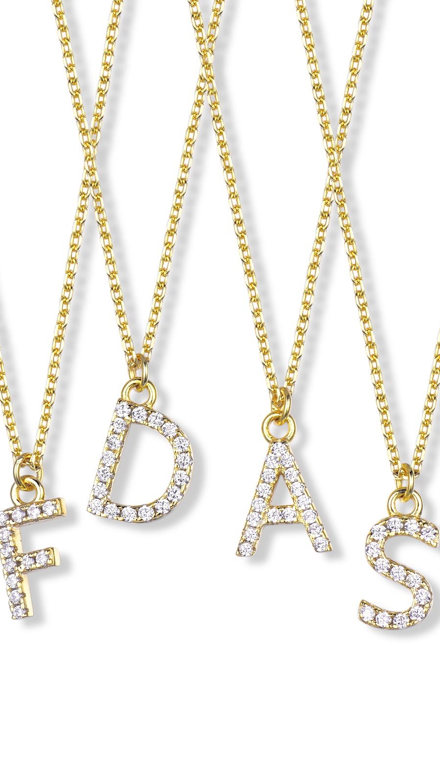 Suite201 Initial Diamond Necklace in Gold