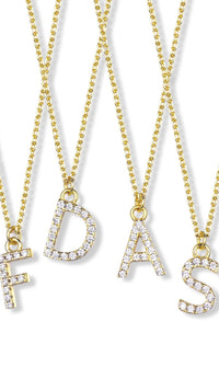 Suite201 Initial Diamond Necklace in Gold