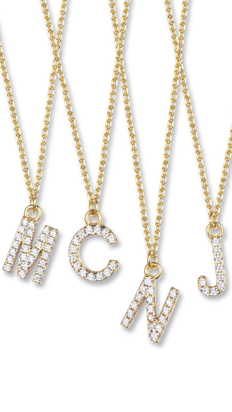 Suite201 Initial Diamond Necklace in Gold