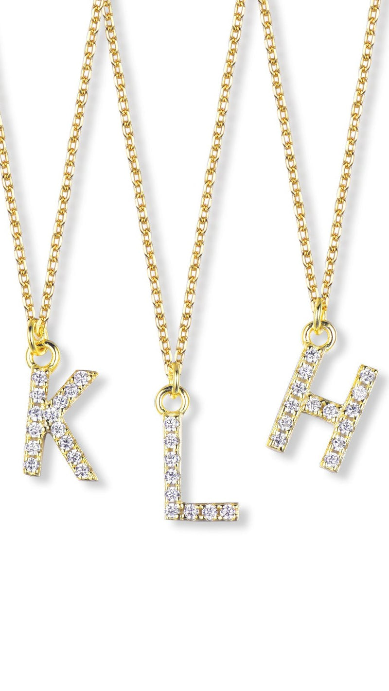 Suite201 Initial Diamond Necklace in Gold