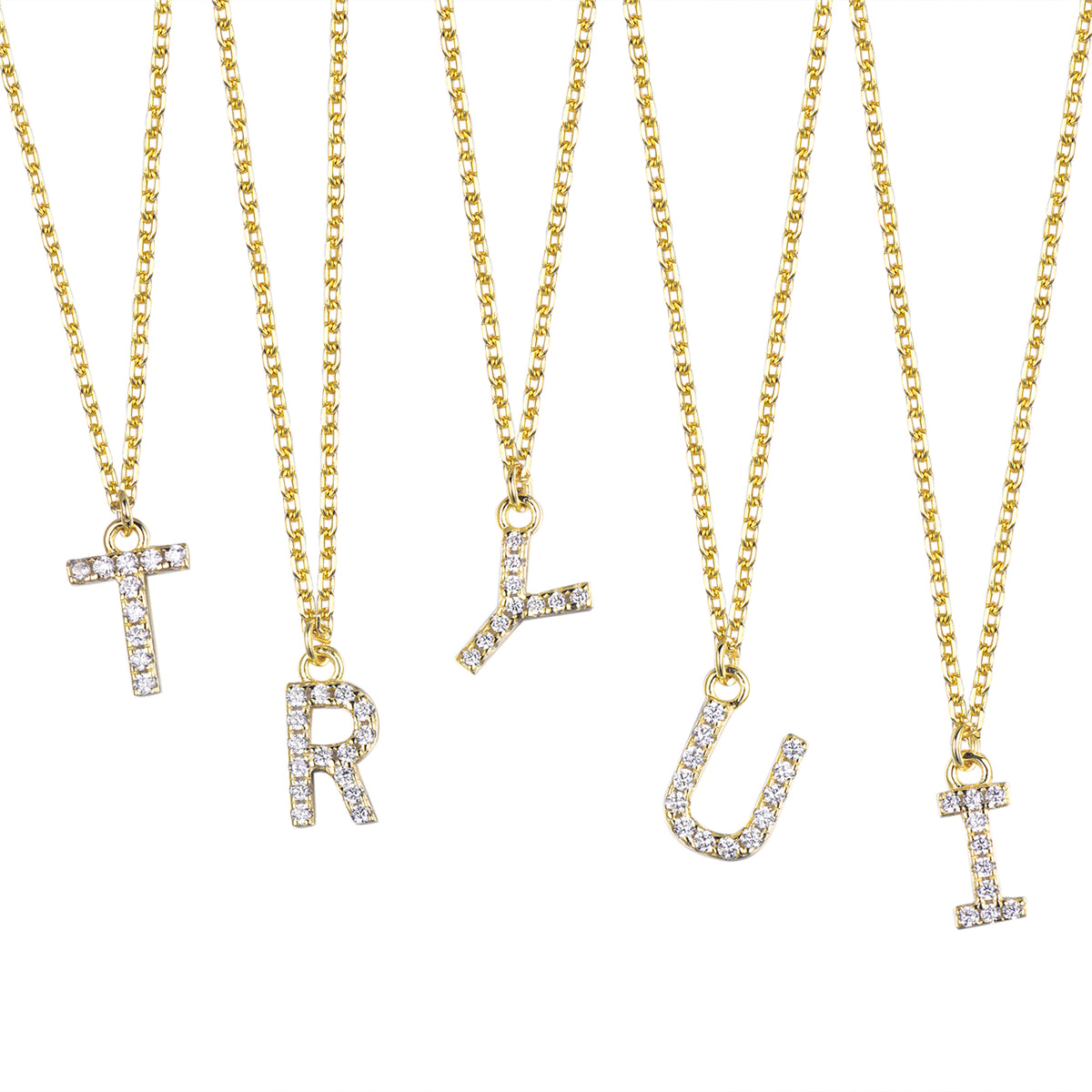 Suite201 Initial Diamond Necklace in Gold