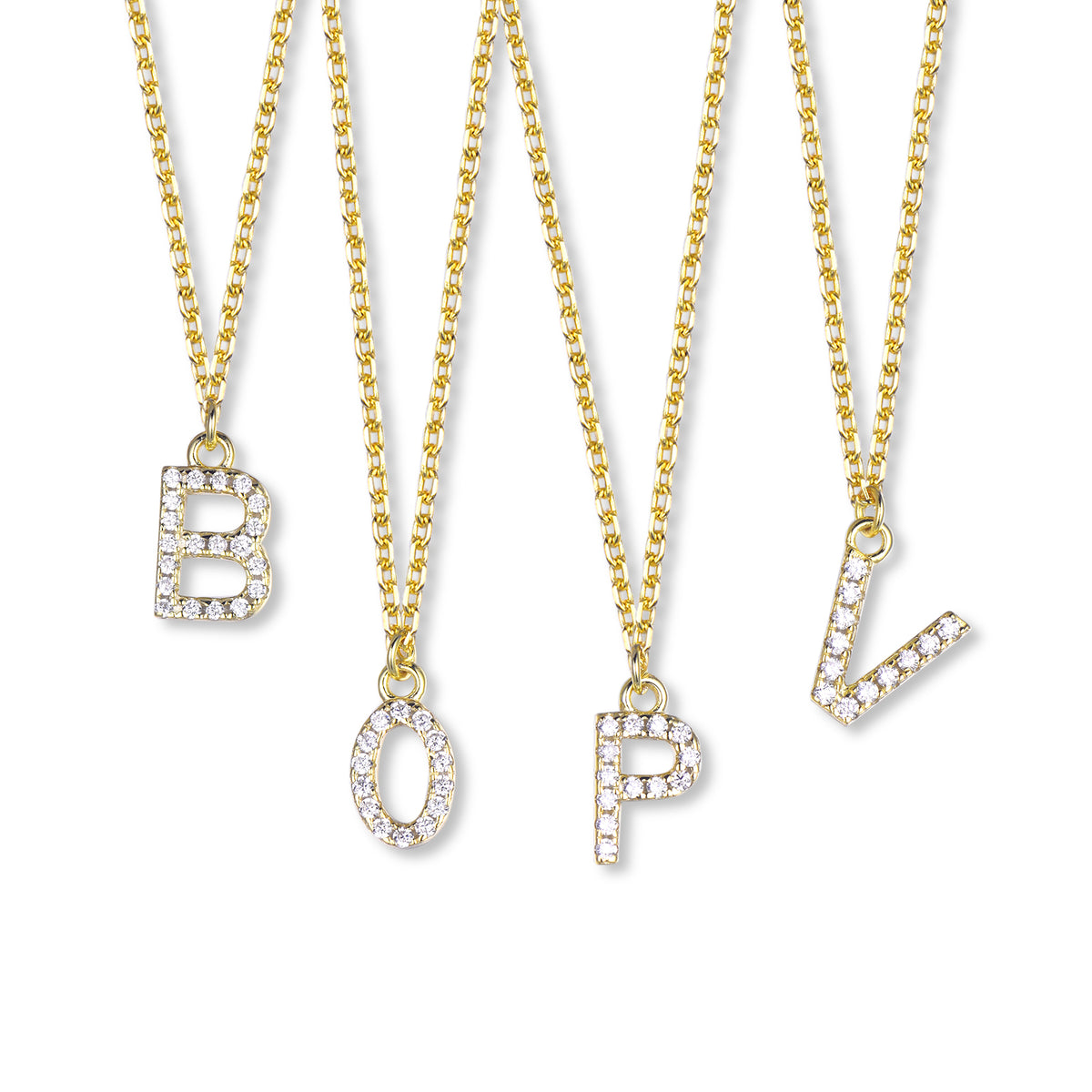 Suite201 Initial Diamond Necklace in Gold