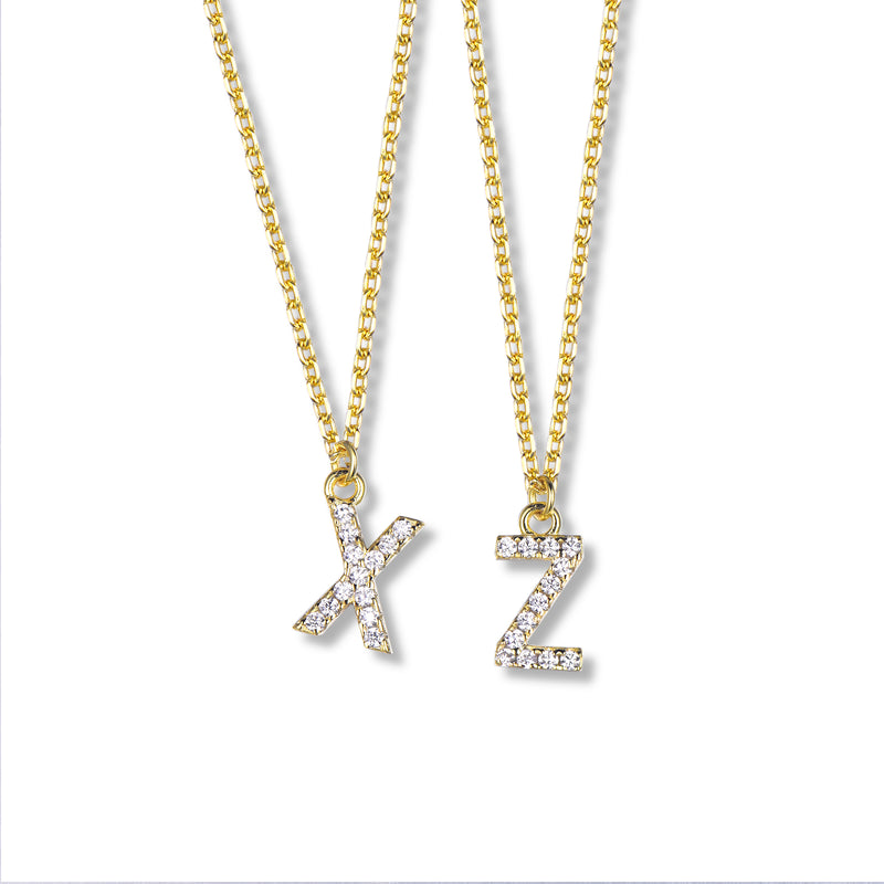 Suite201 Initial Diamond Necklace in Gold