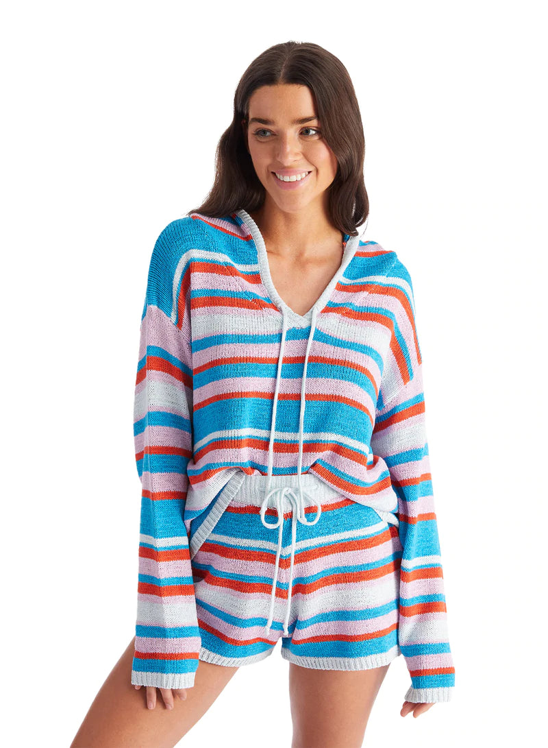 Allison New York Ivy Knit Shorts in Blue Stripe