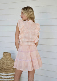 Allison New York Emmie High Waisted Mini Skirt in Blush