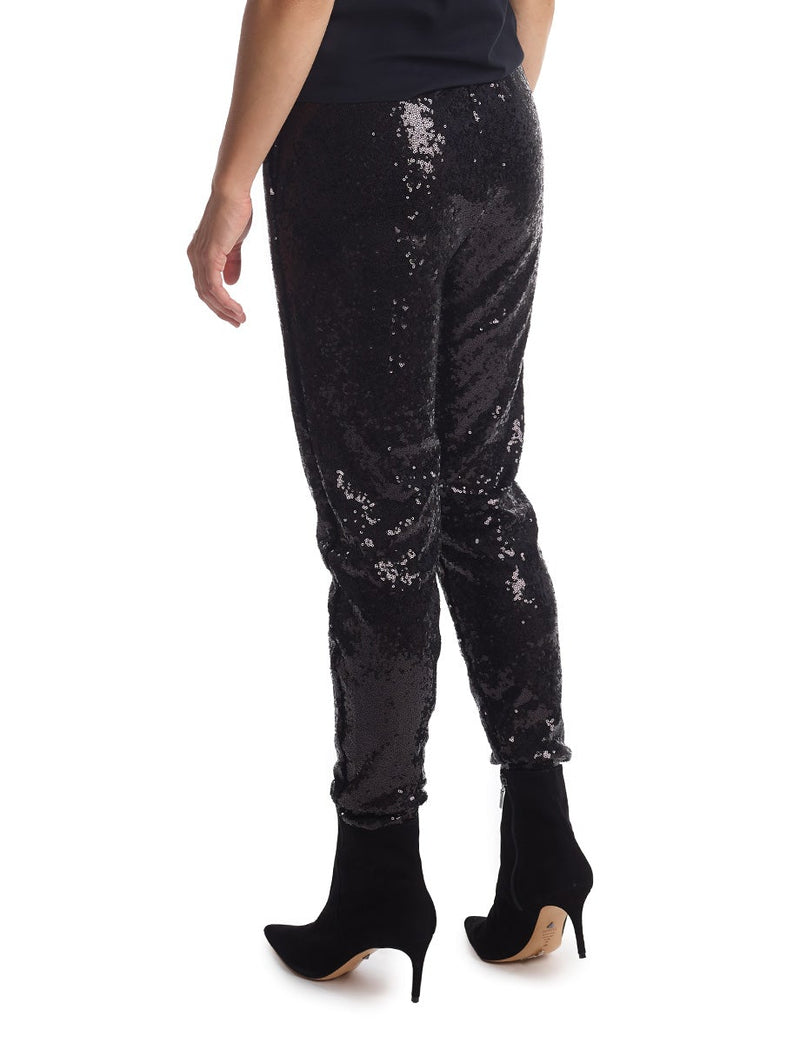 Commando Sequin Mid-Rise Jogger in Black