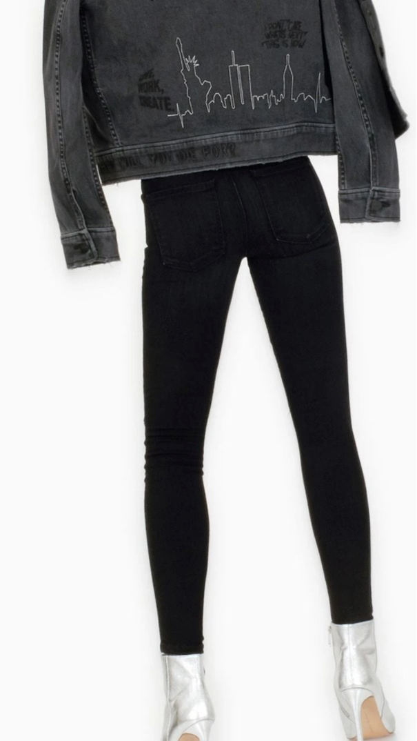 Siwy Denim Hannah Low Rise Skinny in Black Skies