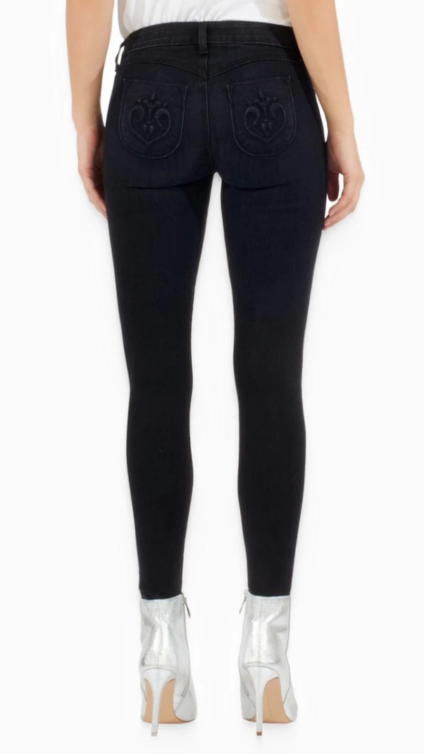 Siwy Denim Hannah Low Rise Skinny in Black Skies