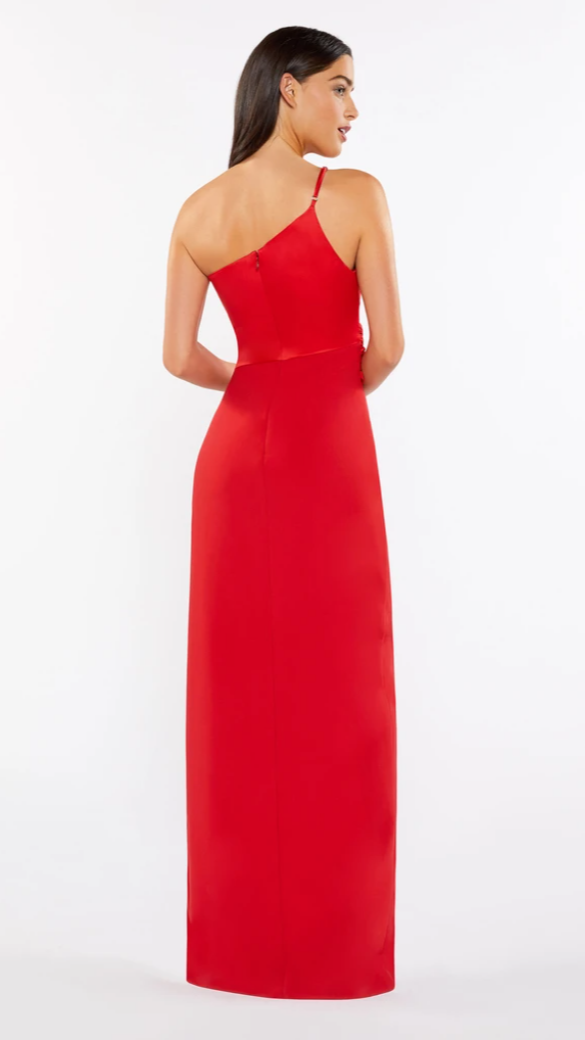 Likely Yara One Shoulder Gown in Scarlet