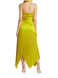 Amur Dixon Halter Dress in Citrine Green