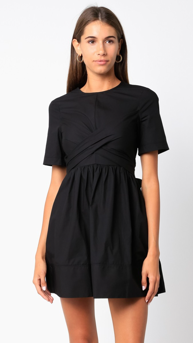 Sonia Mini Tie Dress in Black