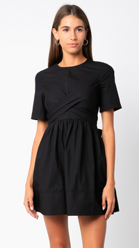 Olivaceous Sonia Mini Tie Dress in Black