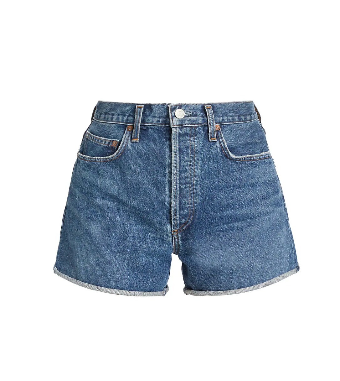 AGOLDE Denim Dee High Rise Rolled Hem Short in Enamour