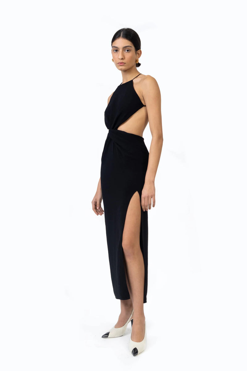 Ronny Kobo Sero Cutout Dress in Black