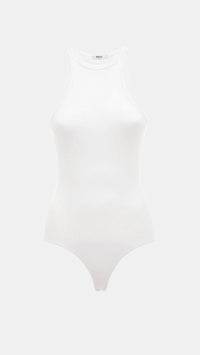 AGOLDE Denim Rianne High Neck Racerback Bodysuit in White