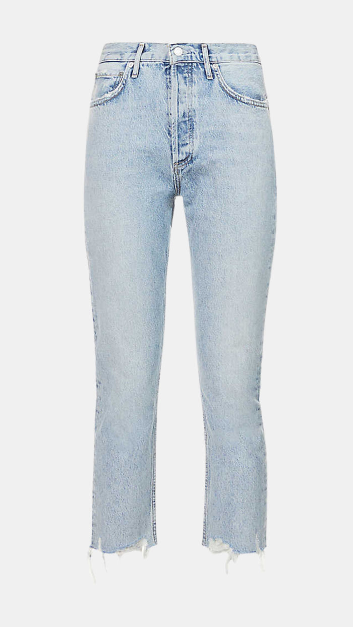 AGOLDE Denim Riley High Rise Straight Crop in Curio