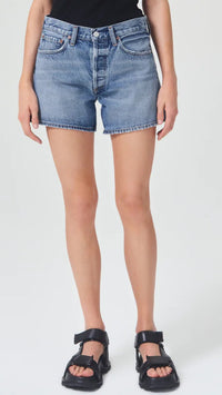 AGOLDE Denim Parker Long High Rise Loose Short in Occurrence