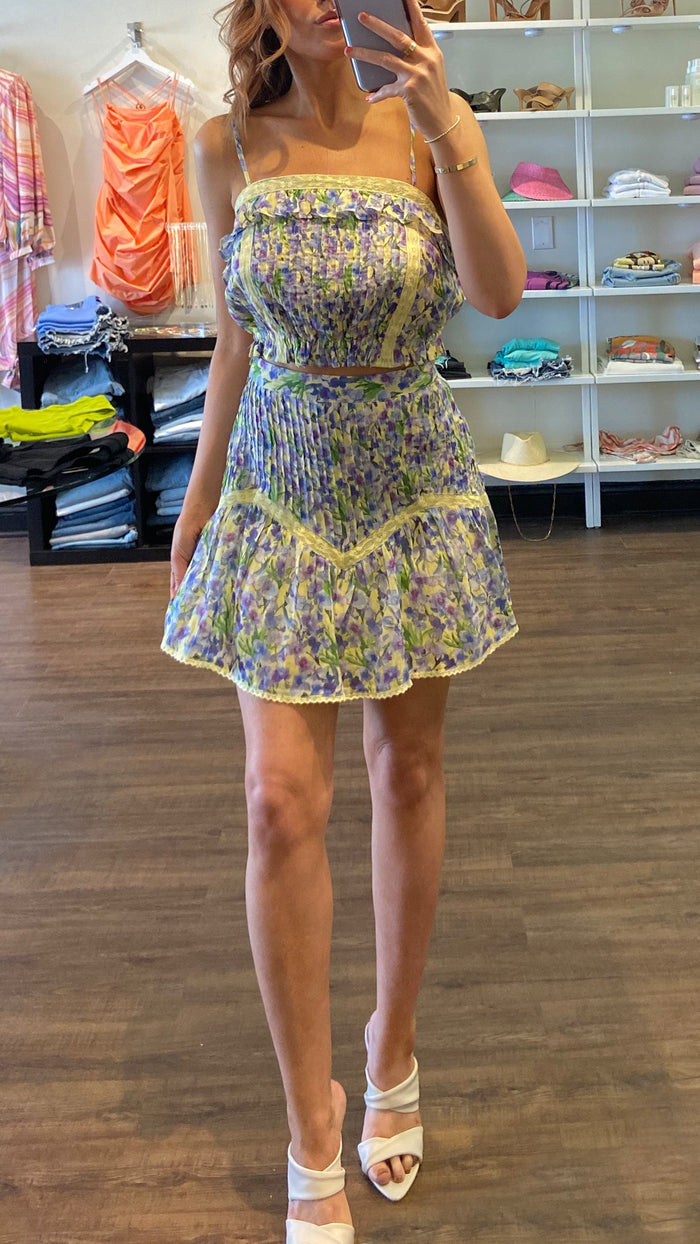 Allison New York Dylan Crop Top in Yellow Floral