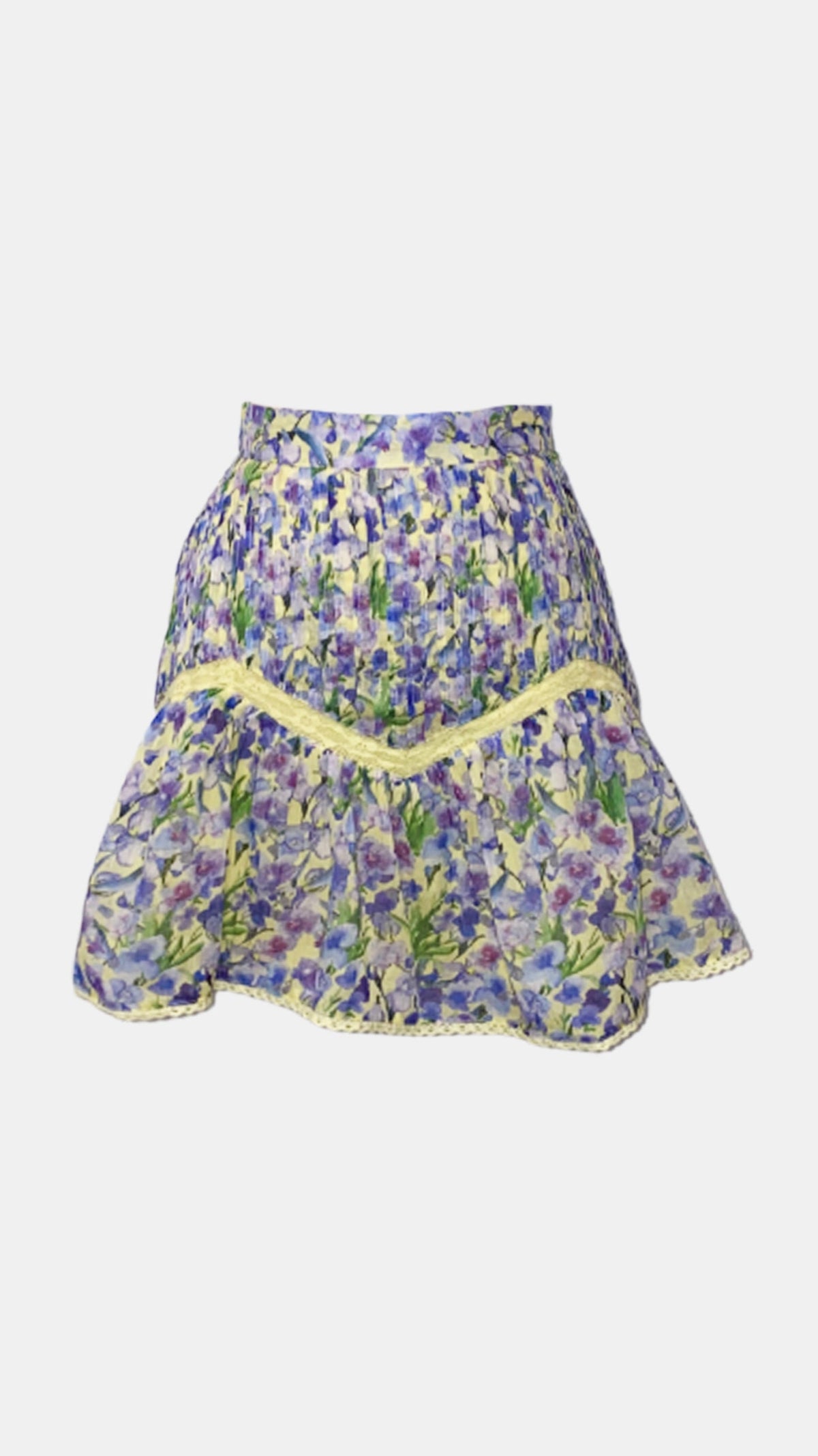 Allison New York Anna High Waisted Mini Skirt in Yellow Floral