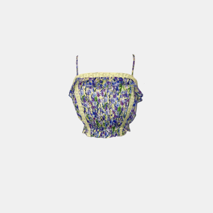Allison New York Dylan Crop Top in Yellow Floral