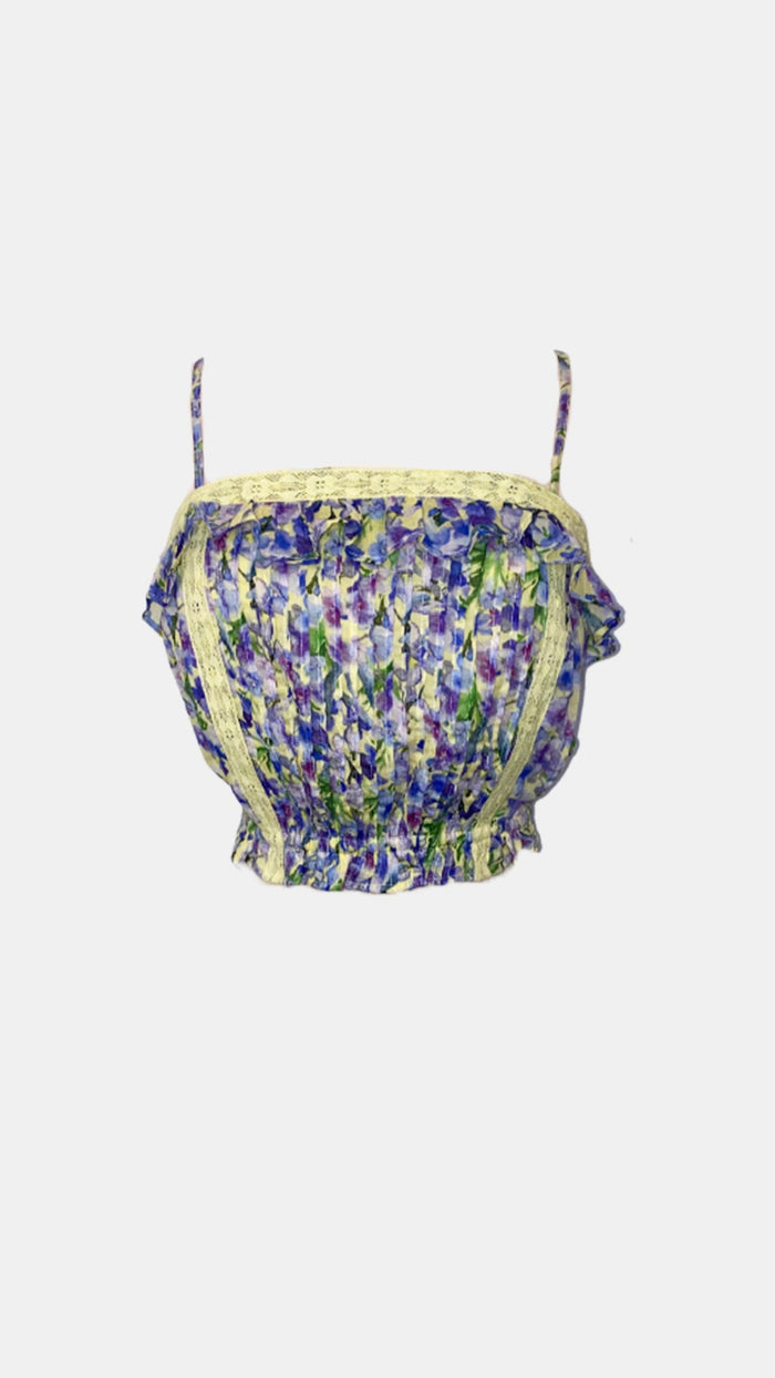 Allison New York Dylan Crop Top in Yellow Floral
