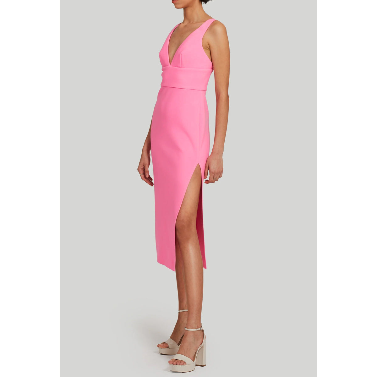 Amanda Uprichard Nelly Midi Dress in Shocking Pink
