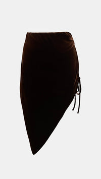 Amanda Uprichard Aviette Velvet Skirt in Cocoa