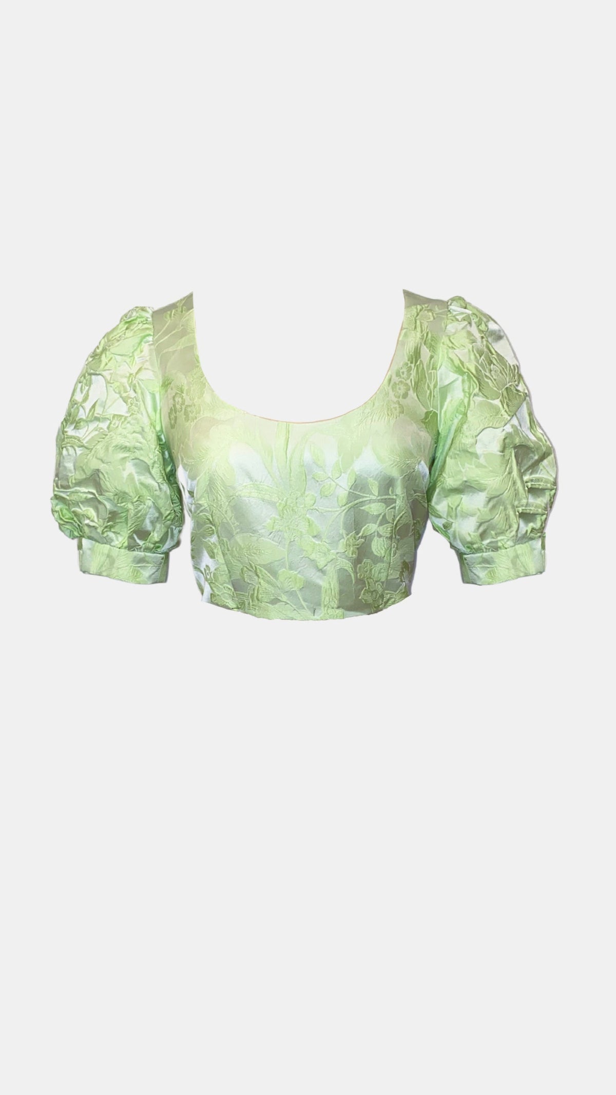 Amanda Uprichard Ballad Puff Sleeve Top in Cucumber