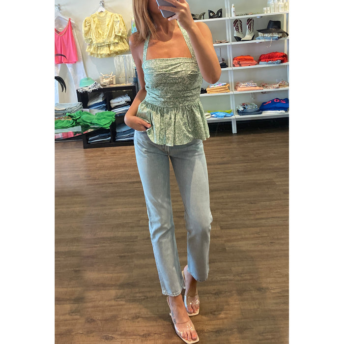 Amanda Uprichard Violina Halter Top in Melrose Print