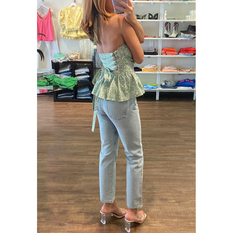 Amanda Uprichard Violina Halter Top in Melrose Print
