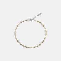 Samfa Style Diamond Tennis Anklet in Yellow Gold/Silver