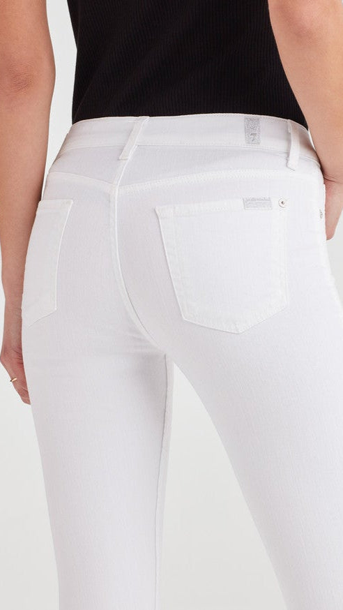 7 For All Mankind Mid Rise Ankle Skinny in Clean White