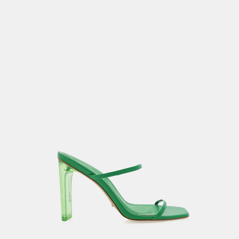 Billini Yasara Block Heeled Mule in Green