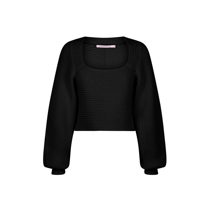 Hansen & Gretel Bruna Ribbed Sweater in Black