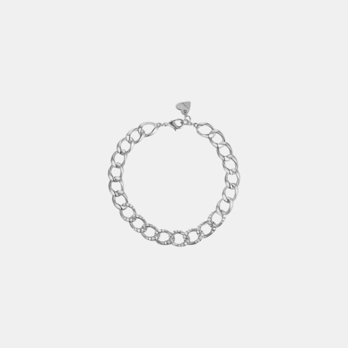 Samfa Style Pave Curb Chain Bracelet in Silver